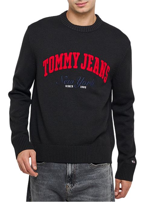 Maglioncino nero in cotone Tommy Jeans | DM0DM21114BDS